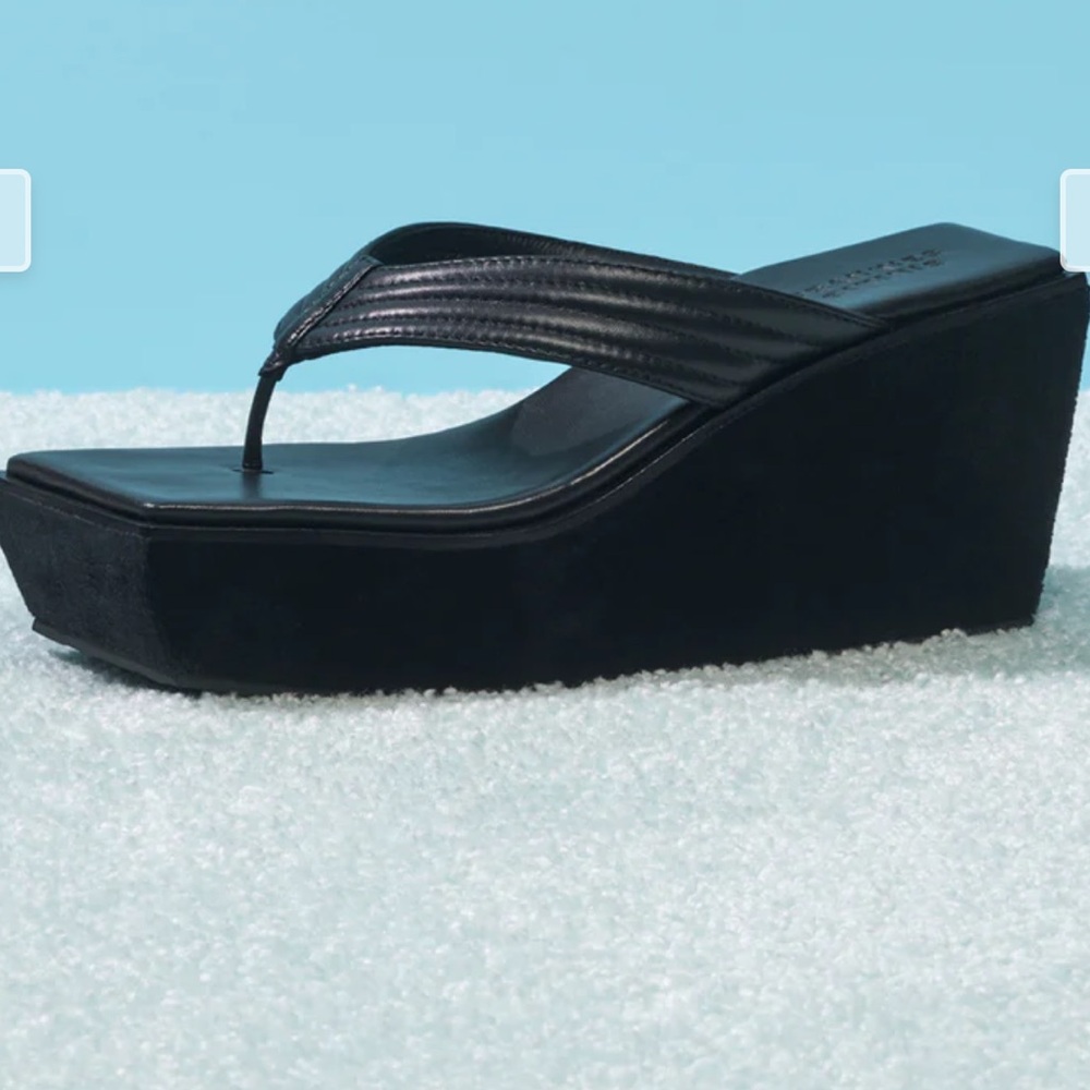 Frankie's Bikinis LA Girl Platform Flip Flop NWT Black EU 37